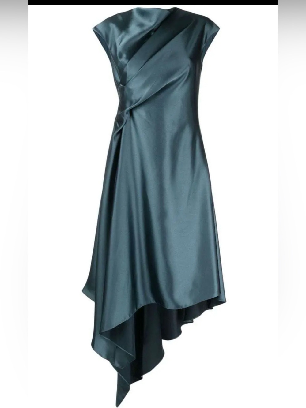 AMSALE Handkerchief-Hem Satin Dress Evening gown coctail Sz 4